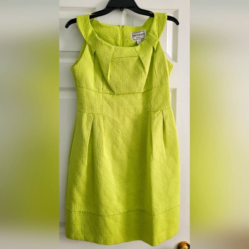 Cute lemon green summer dress, worn once, size 8,